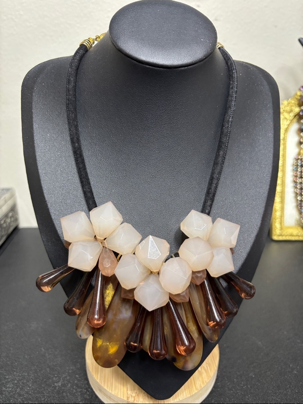 Abstract Acrylic Chunky Collar Statement Cord Necklace Runway Fashion